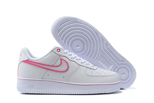 Women's Air Force 1 Low Top White/Pink Shoes 097